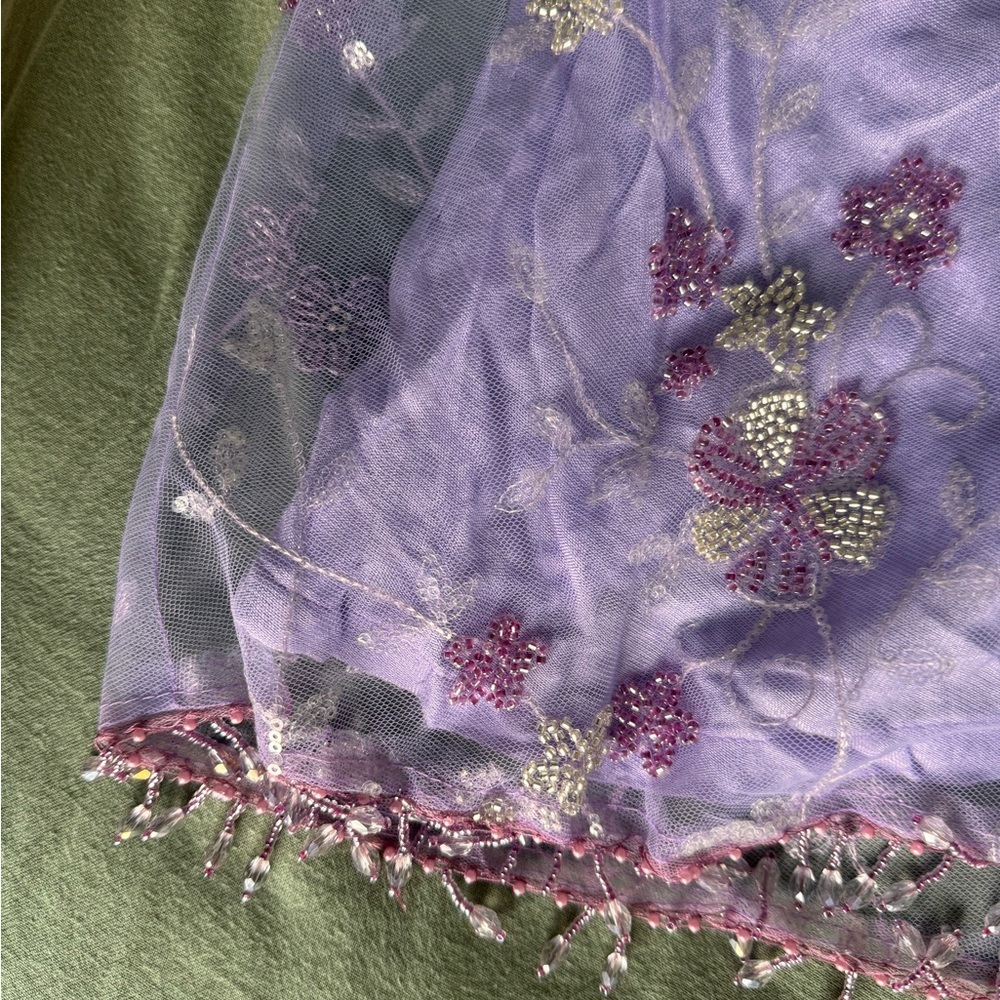 Embroidered Purple Floral mini skirt